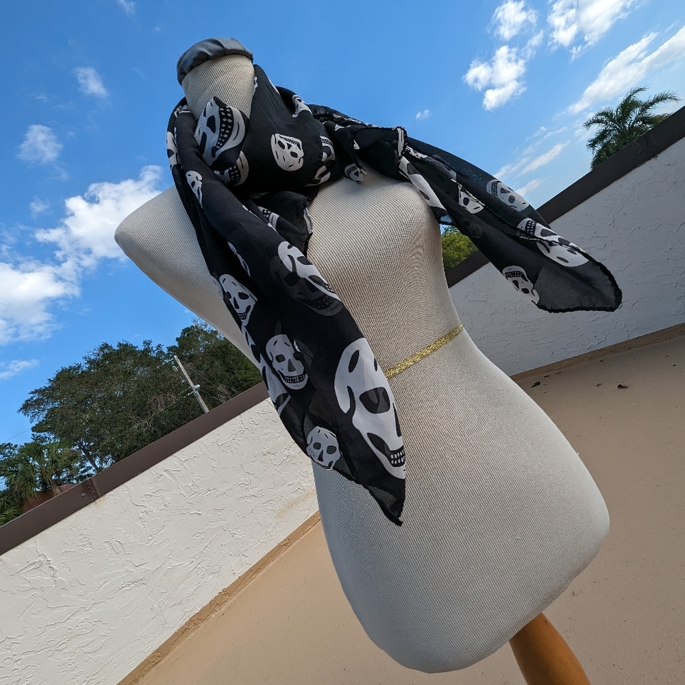 Black & White Skull Scarf